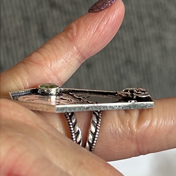 #118 Skeleton & Day of The Dead ๐ Peridot Handcrafted Ring ๐ Size 8 - Picture 4 of 16